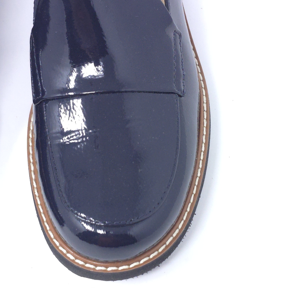 Naturalizer Darry Navy Patent Leather Loafers 6.5W Wide Comfort Shoes - Picture 7 of 12